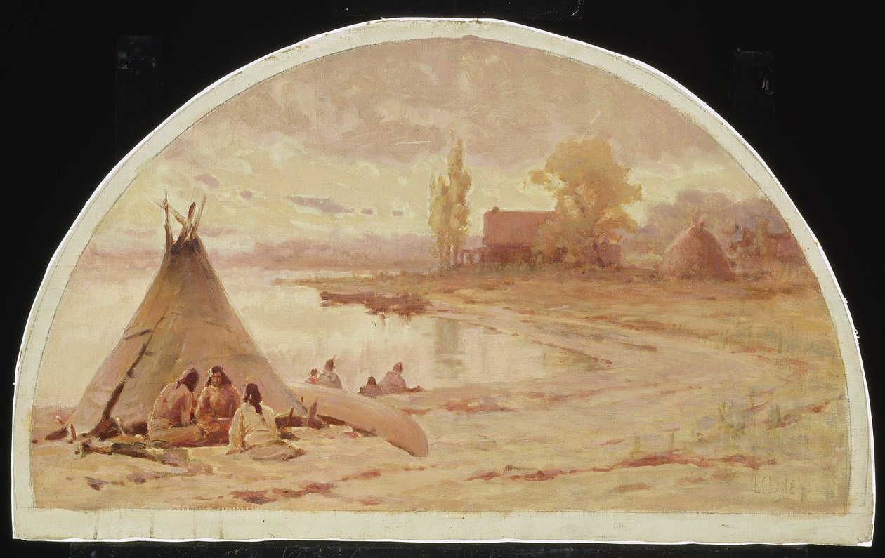 Fort Dearborn, Chicago, Illinois yakınlarındaki Kinzie Evi by Lawrence Carmichael Earle