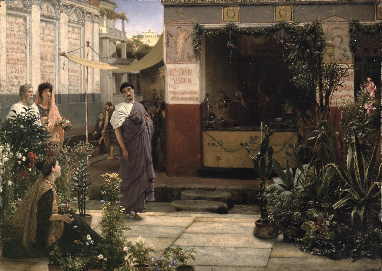 Bir Roma Çiçek Pazarı by Lawrence Alma Tadema