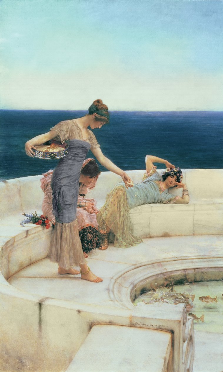 Gümüş Favoriler, yaklaşık 1903 (panel üzerine yağ) by Lawrence Alma Tadema