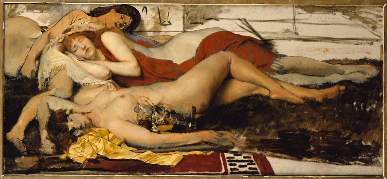 Yorgun Maenides, c.1873-74 by Lawrence Alma Tadema