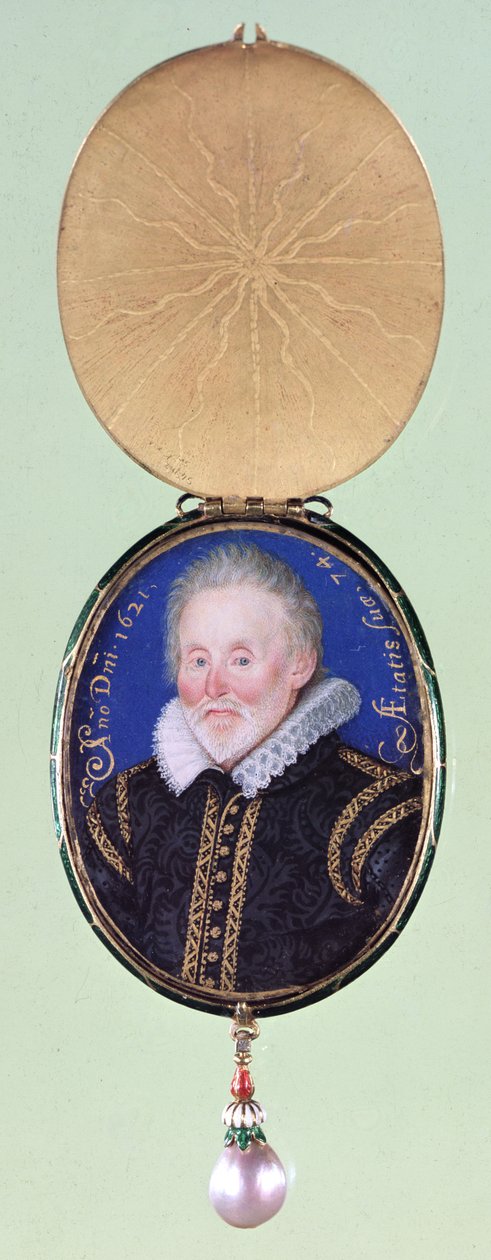 Bilinmeyen bir adamın portresi, c.1621 by Lawrence Hilliard