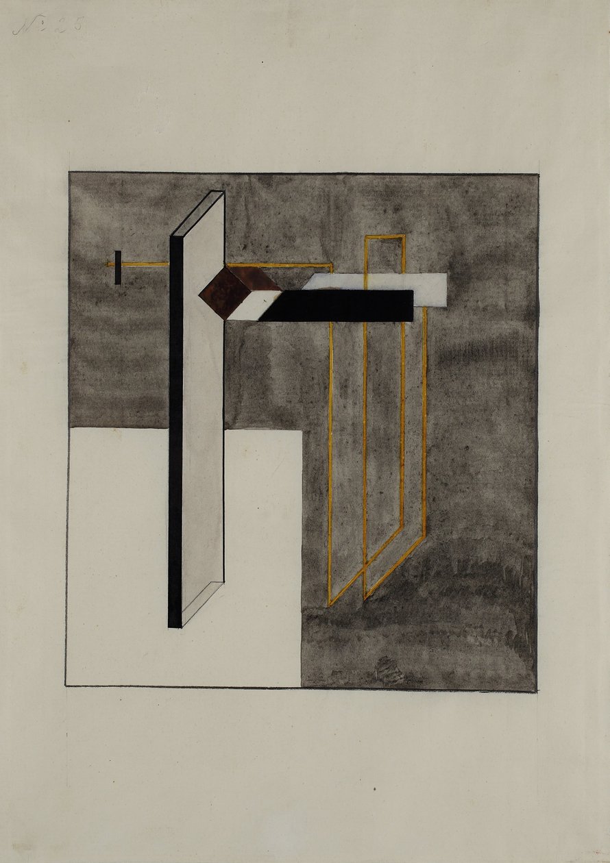 Proun 4B için Çalışma by Eliezer Markowich Lissitzky
