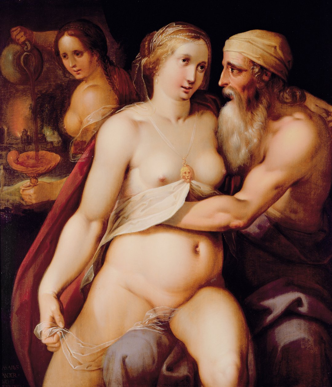 Lût ve Kızları by Lazarus van der Borcht