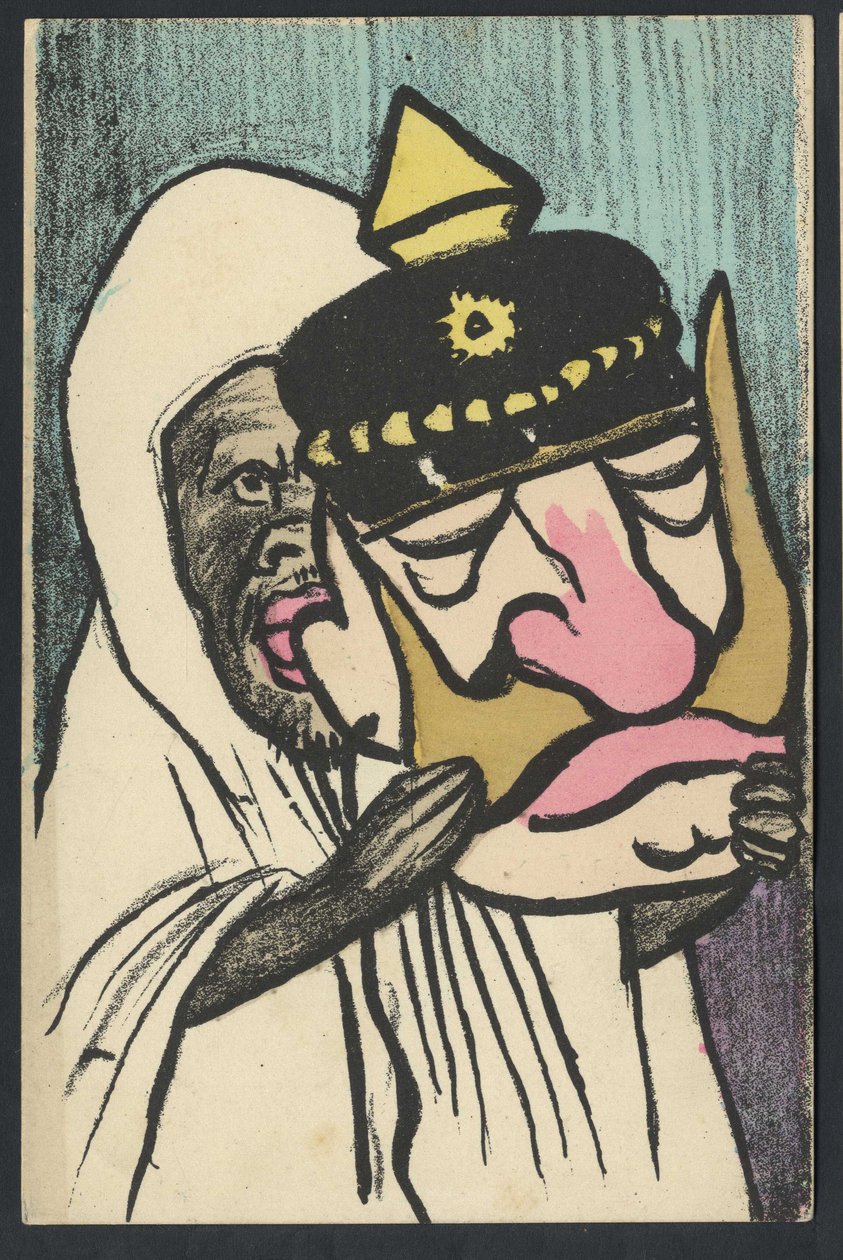 Kartpostal, Renklerde Hiciv, 1905 dolaylarında: Almanya Prusya, Fas - William II - Leal de Camara