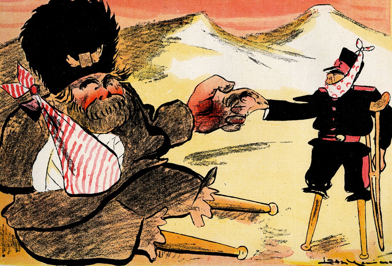 Gelecek İttifakı - "Böyle başlamalıydık!" - Rus ve Japonya el sıkışıyor. 1904 (lito) by Leal de Camara