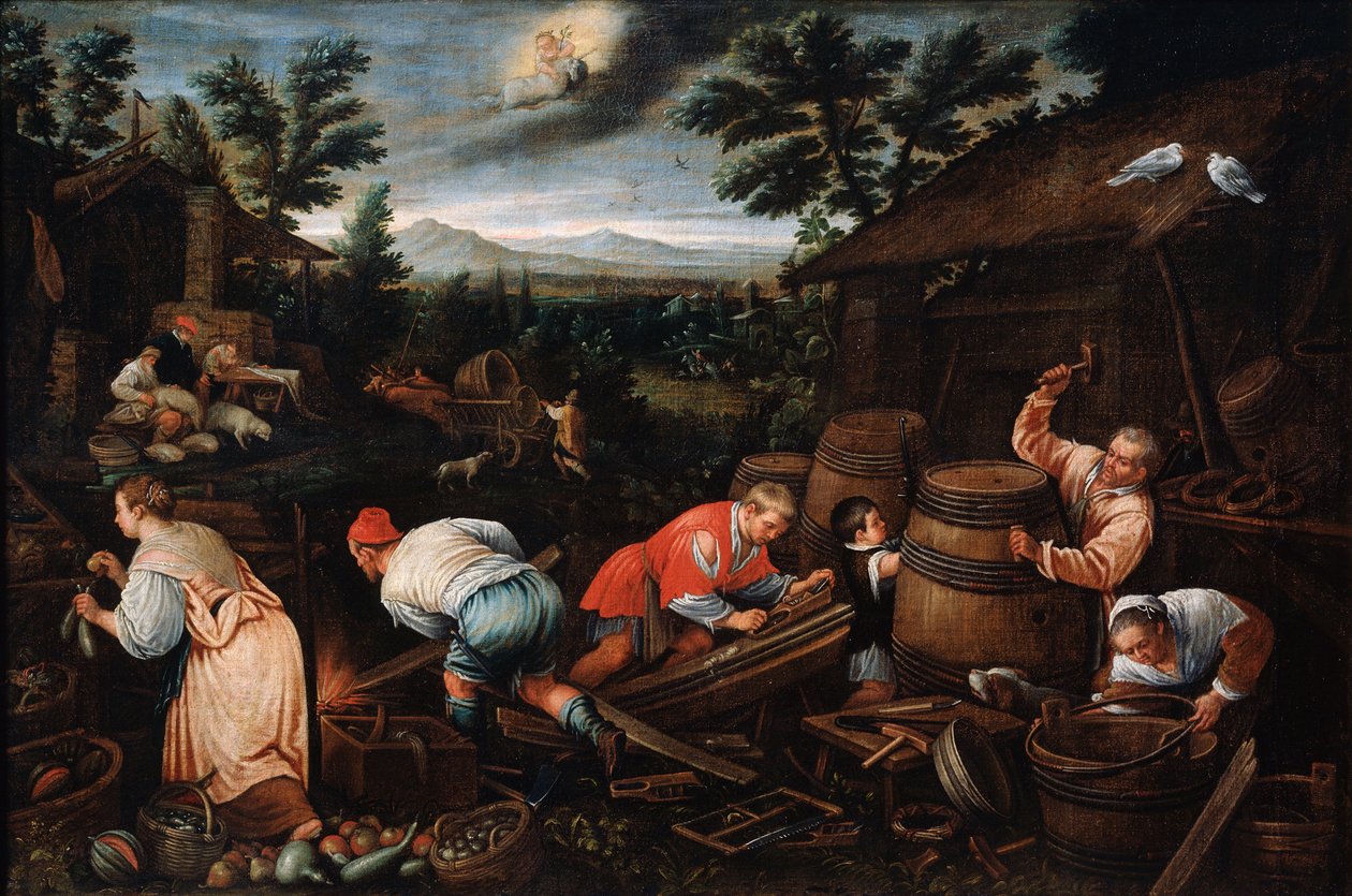 The Seasons dizisinden Ağustos, 16. yüzyılın sonu veya 17. yüzyılın başı by Leandro Bassano