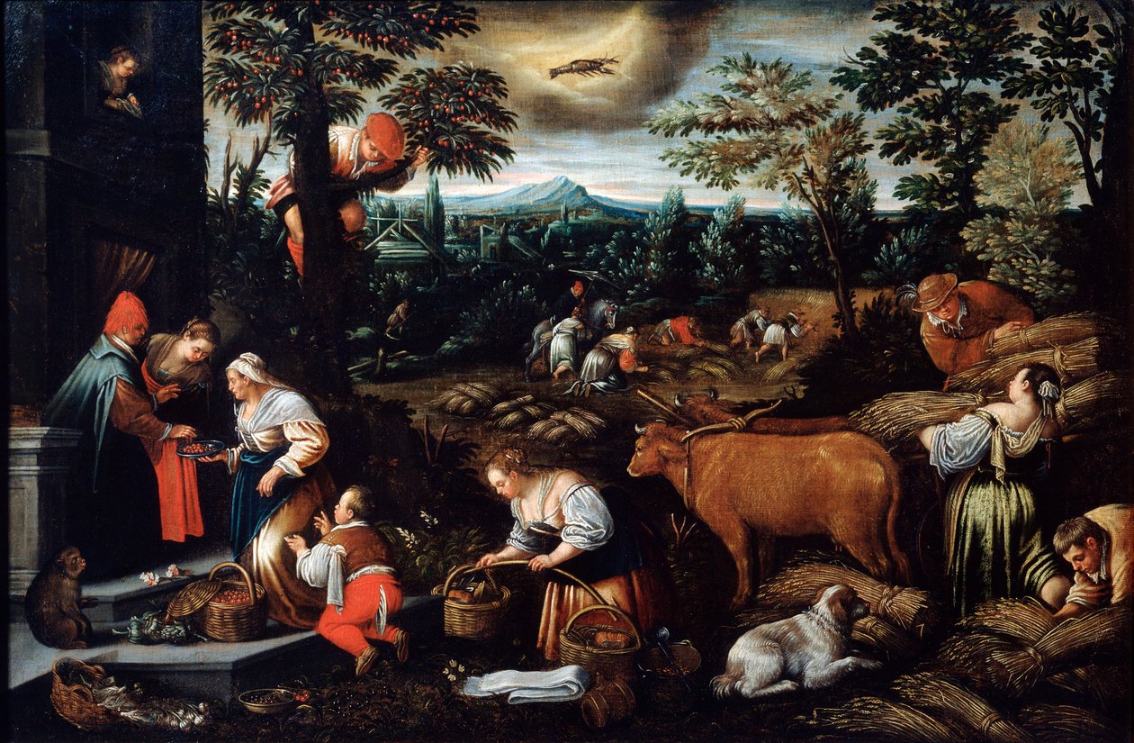 The Seasons dizisinden Haziran, 16. yüzyılın sonu veya 17. yüzyılın başı by Leandro Bassano