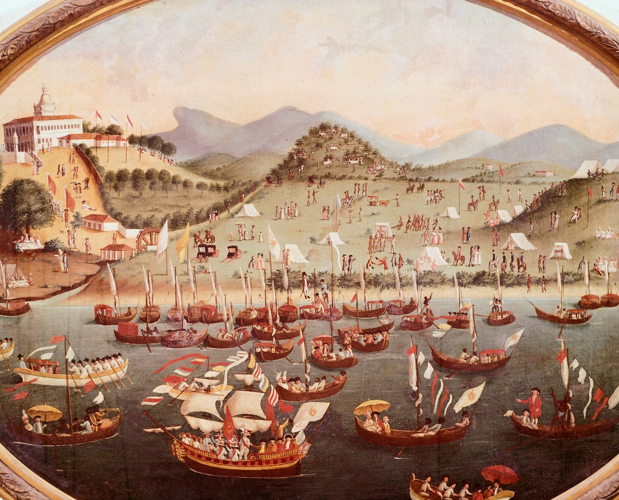 Rio de Janeiro, Lazares Hastanesi önünde su üzerinde teknelerin alayı by Leandro Joaquim