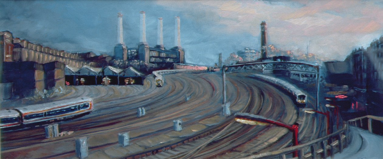 Ebury Köprüsü, 1998 (kağıt üzerinde yağlı boya) Victoria İstasyonu by Lee Campbell