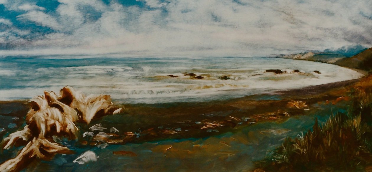 Kaikoura NZ, 2000 (kağıt üzerine yağlı boya) by Lee Campbell
