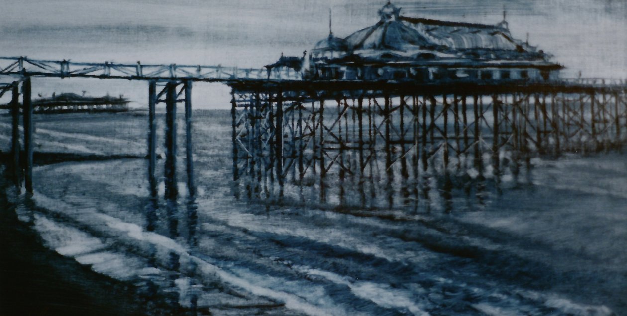 Eski Pier Brighton 2001 (kağıt üzerinde yağlı boya) her iki iskele Brighton by Lee Campbell