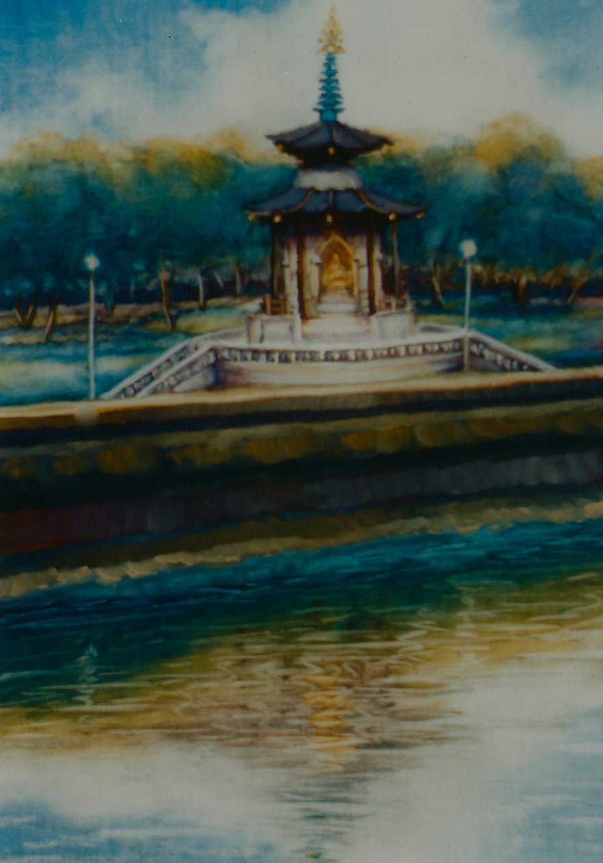 Barış Pagodası, 2005 (kağıt üzerinde yağlı boya) Battersea Parkı by Lee Campbell