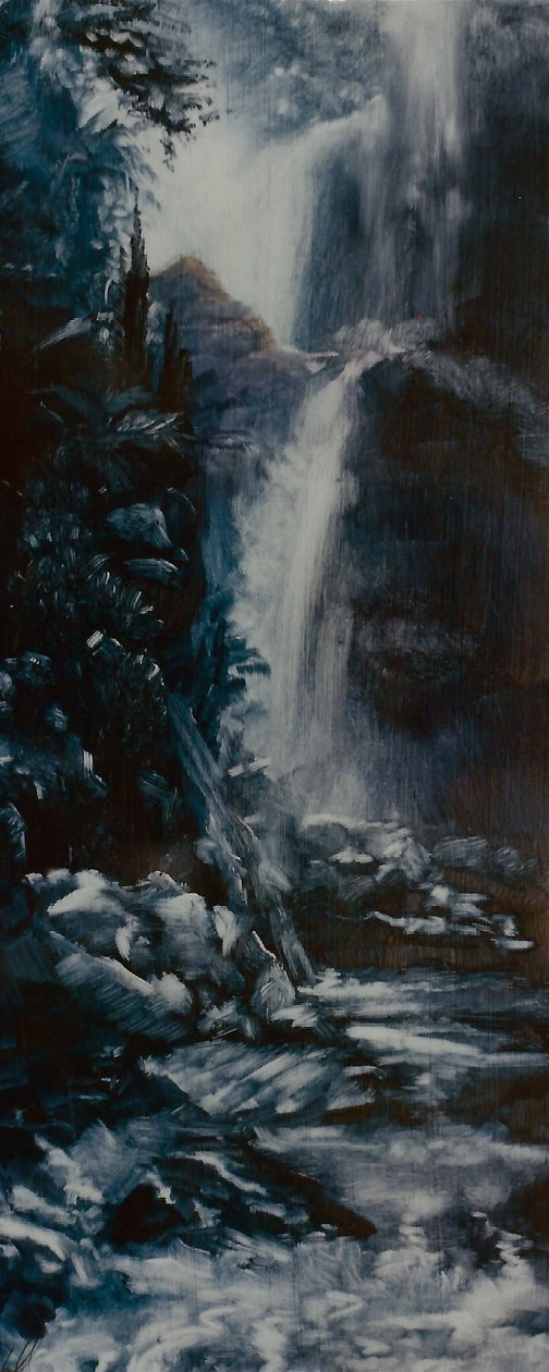 Şelale, 2000 (kağıt üzeri yağlı boya) by Lee Campbell