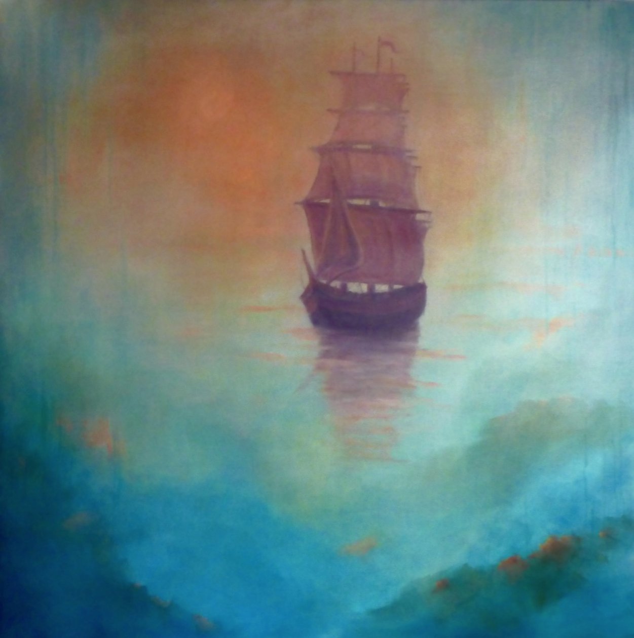 Fata Morgana (hayalet gemi), 2020 (tuval üzerine yağlı boya) by Lee Campbell