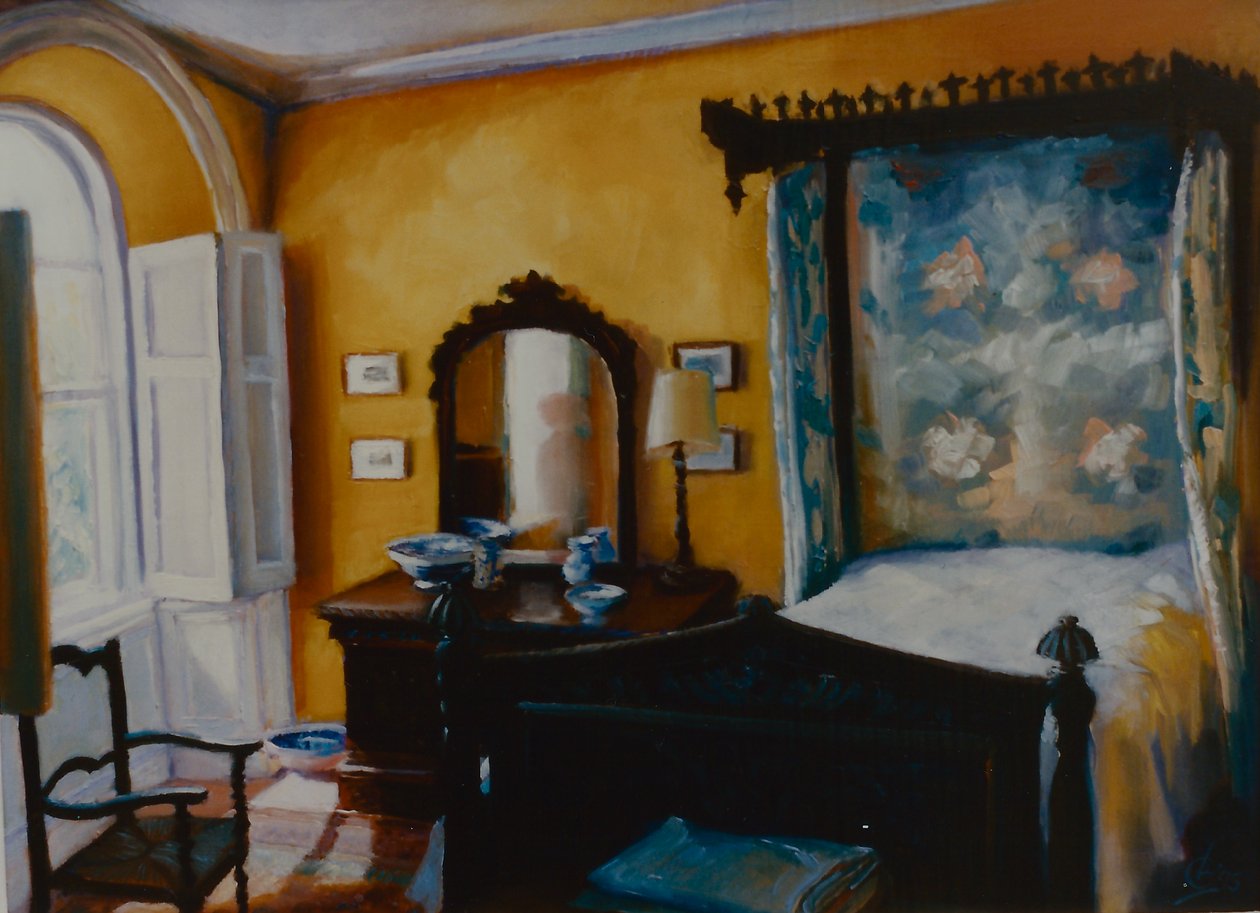 Gold Room 2002 (panel üzeri yağlı boya) Sarı yatak odası by Lee Campbell