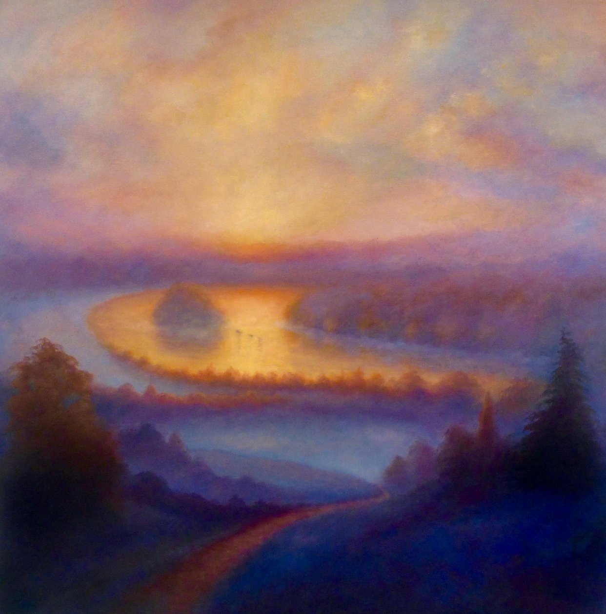 Misty View, 2023 (tuval üzerine yağlıboya) by Lee Campbell
