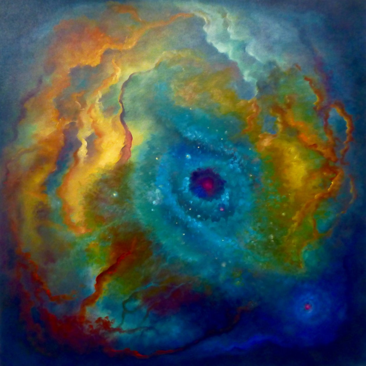 Nebula Malakit, 2023 (tuval üzerine yağlıboya) by Lee Campbell