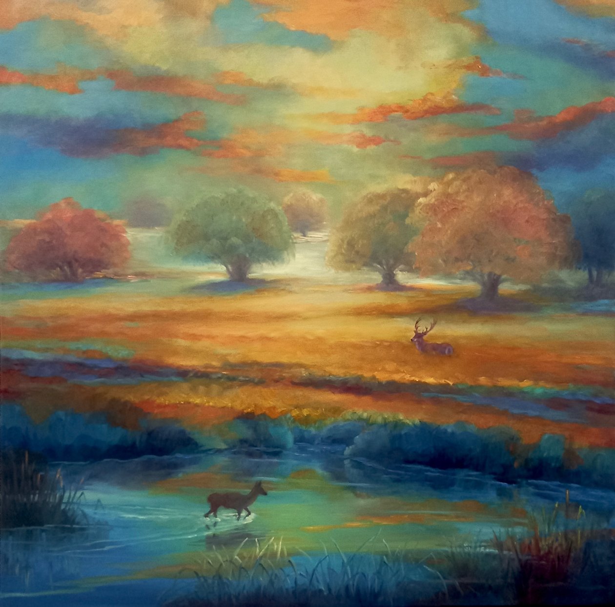 Richmond Park, Yeşil ve Altın, 2021 by Lee Campbell
