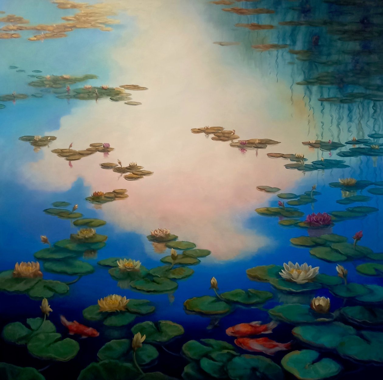 Nilüferler ve Japon Balığı, 2021 by Lee Campbell