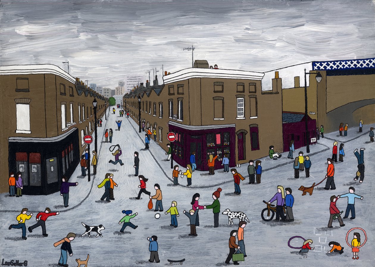 Roupell Street, 2015, (Tuval Üzerine Akrilik ve Mürekkep) by Lee Sellers