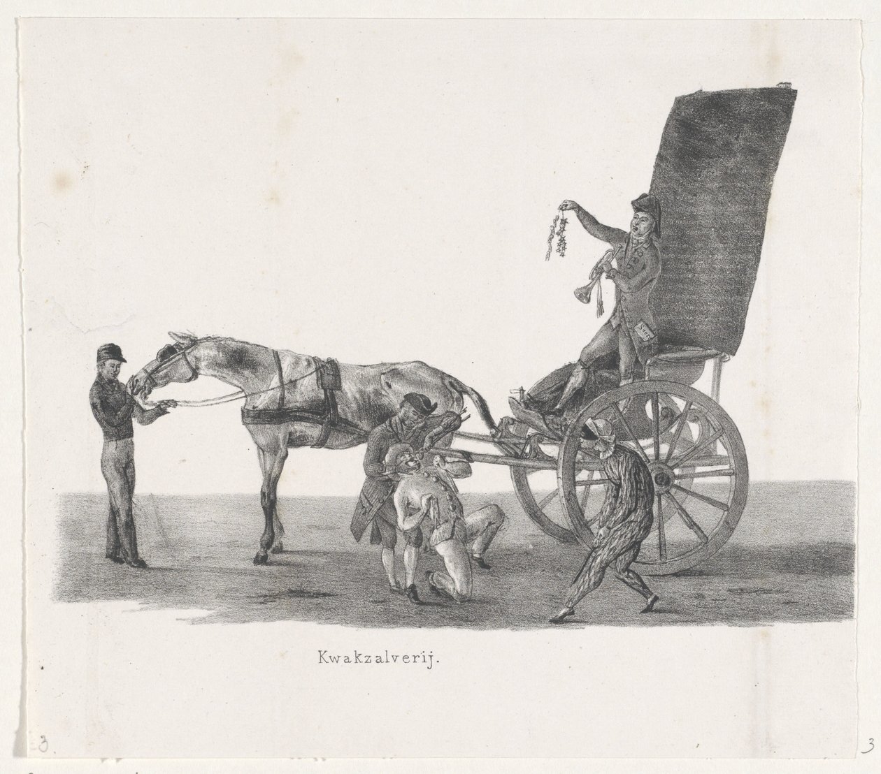 Bir şarlatanla Sjees, 1835 Quackery (nesne üzerindeki başlık) H.H. tarafından düzenlenen yükselişlerin bireysel performansları. 9 Şubat 1835