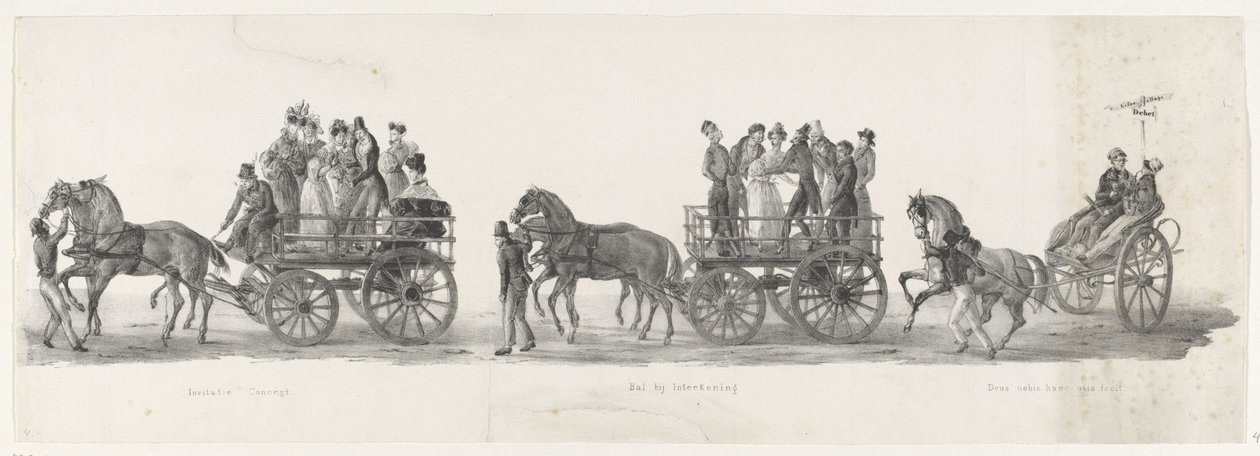 Konsere davet, balo ve sarhoş öğrenciler, 1835 Inteekening