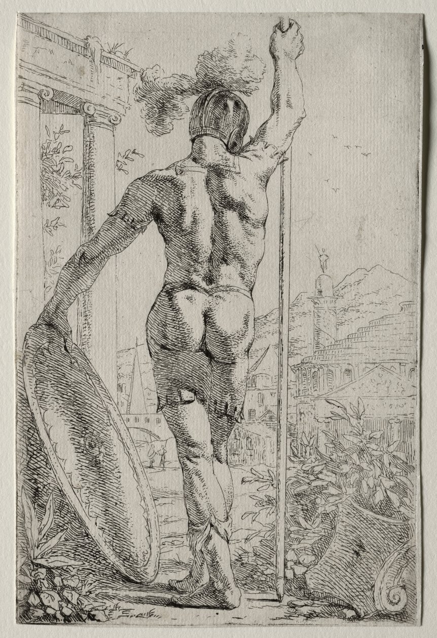 Bir Asker Ayakta, Arkadan Göründü by Leendert van der Cooghen