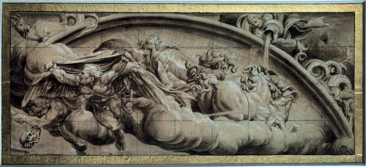 Apollo tankının döngüsü: Kış Akşamı veya Alegori. Lelio Orsi (1511-1587) tarafından siyah mürekkeple çizim. 16