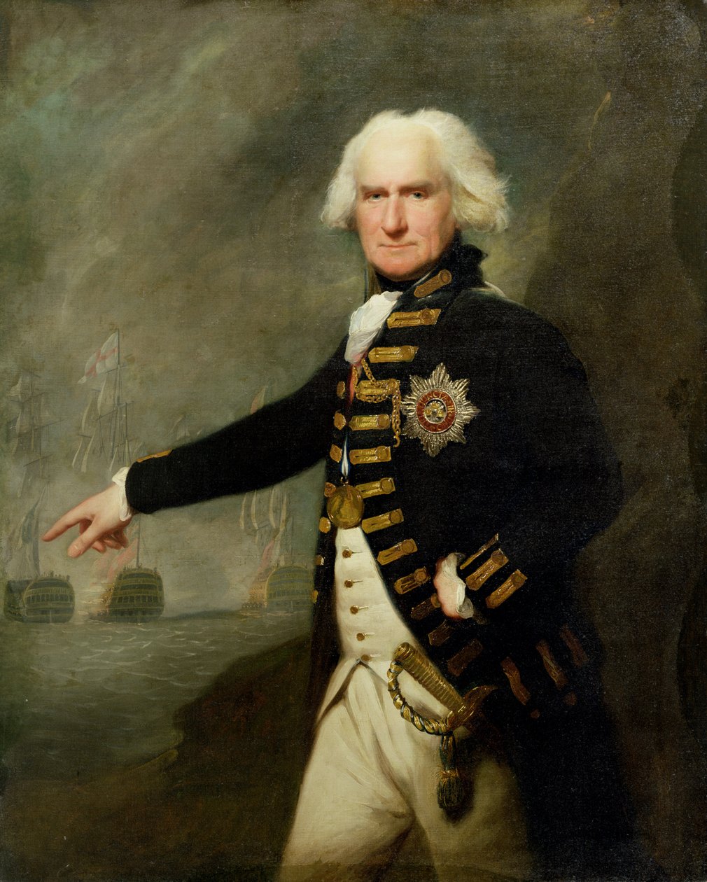 Amiral Lord Bridport (1727-1814) c.1795 (tuval üzerine yağlı boya) by Lemuel Francis Abbott
