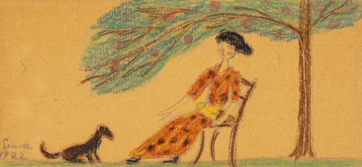 Ağacın Altında Kadın ve Köpek by Lenna Glackens