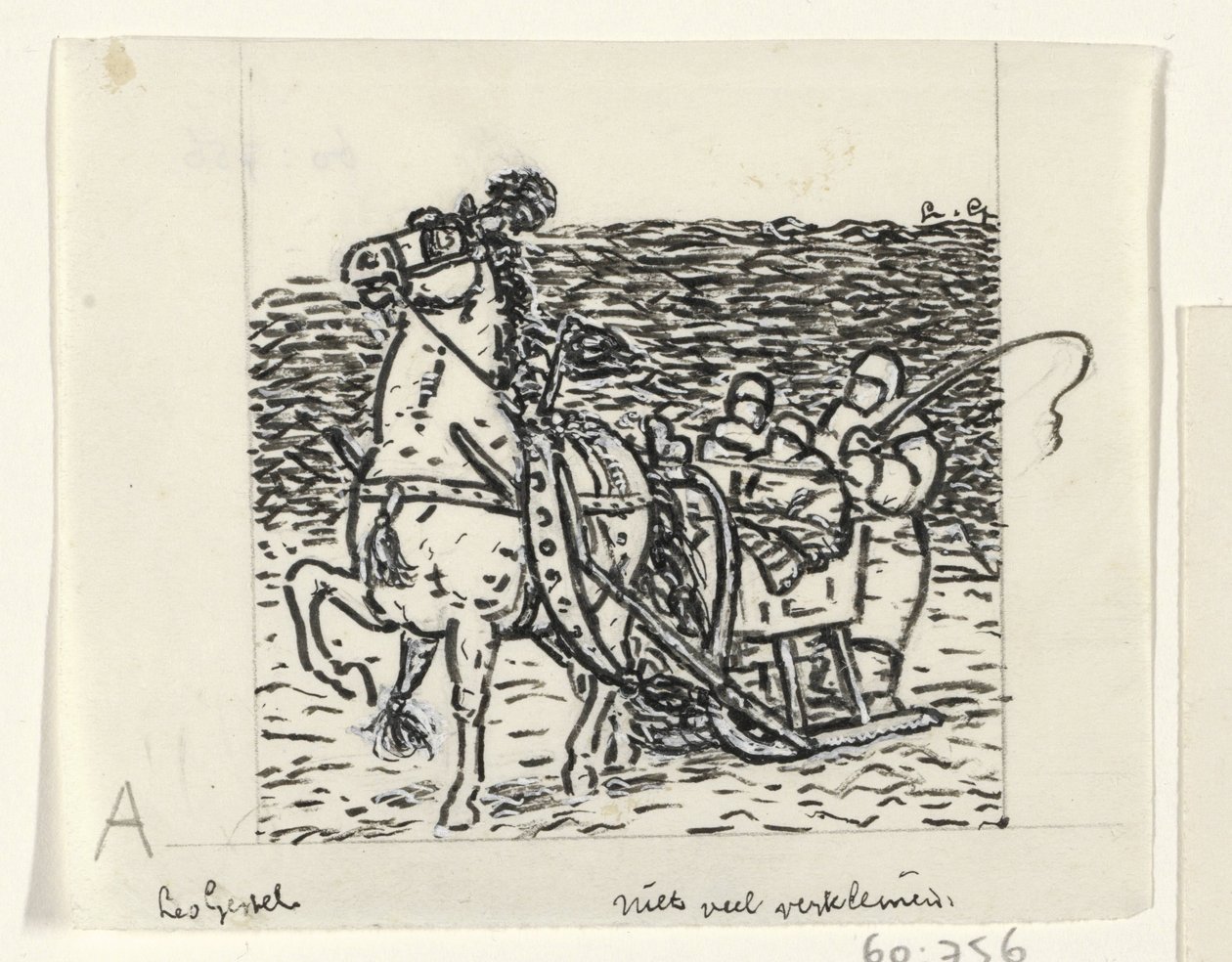 Bir at tarafından çekilen kızak by Leo Gestel (signed by artist)