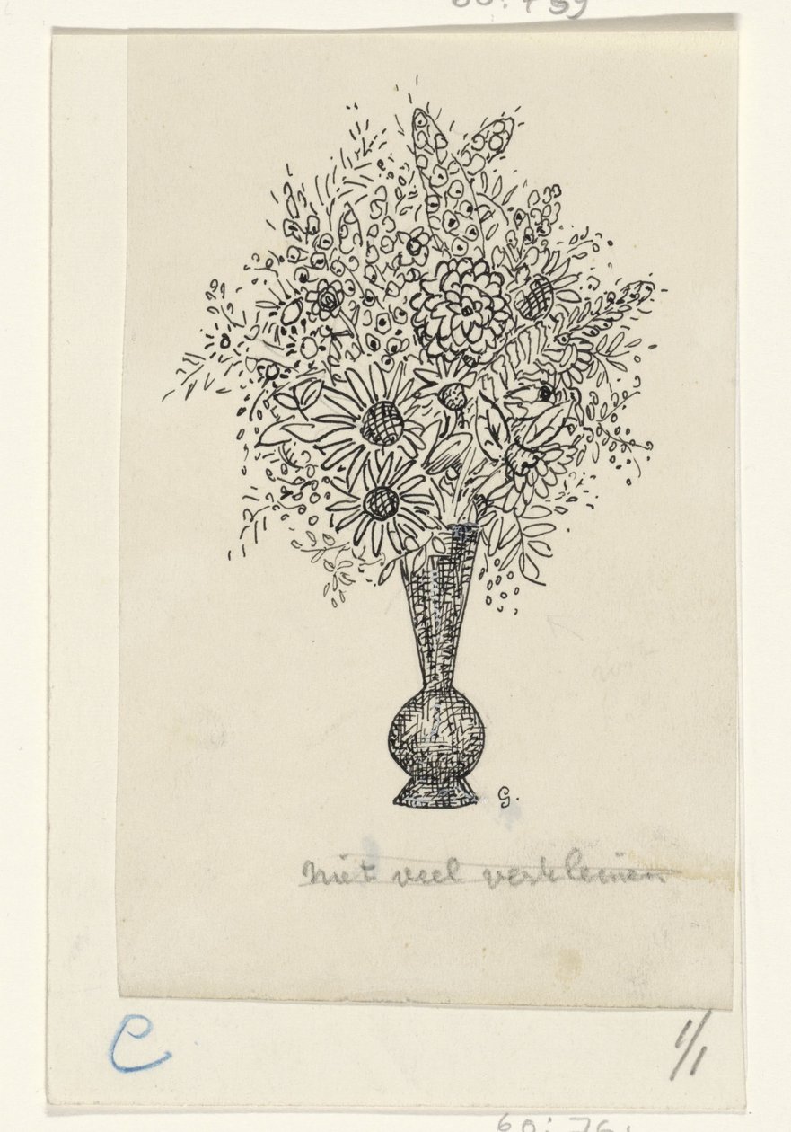 Çiçek vazosu by Leo Gestel (signed by artist)