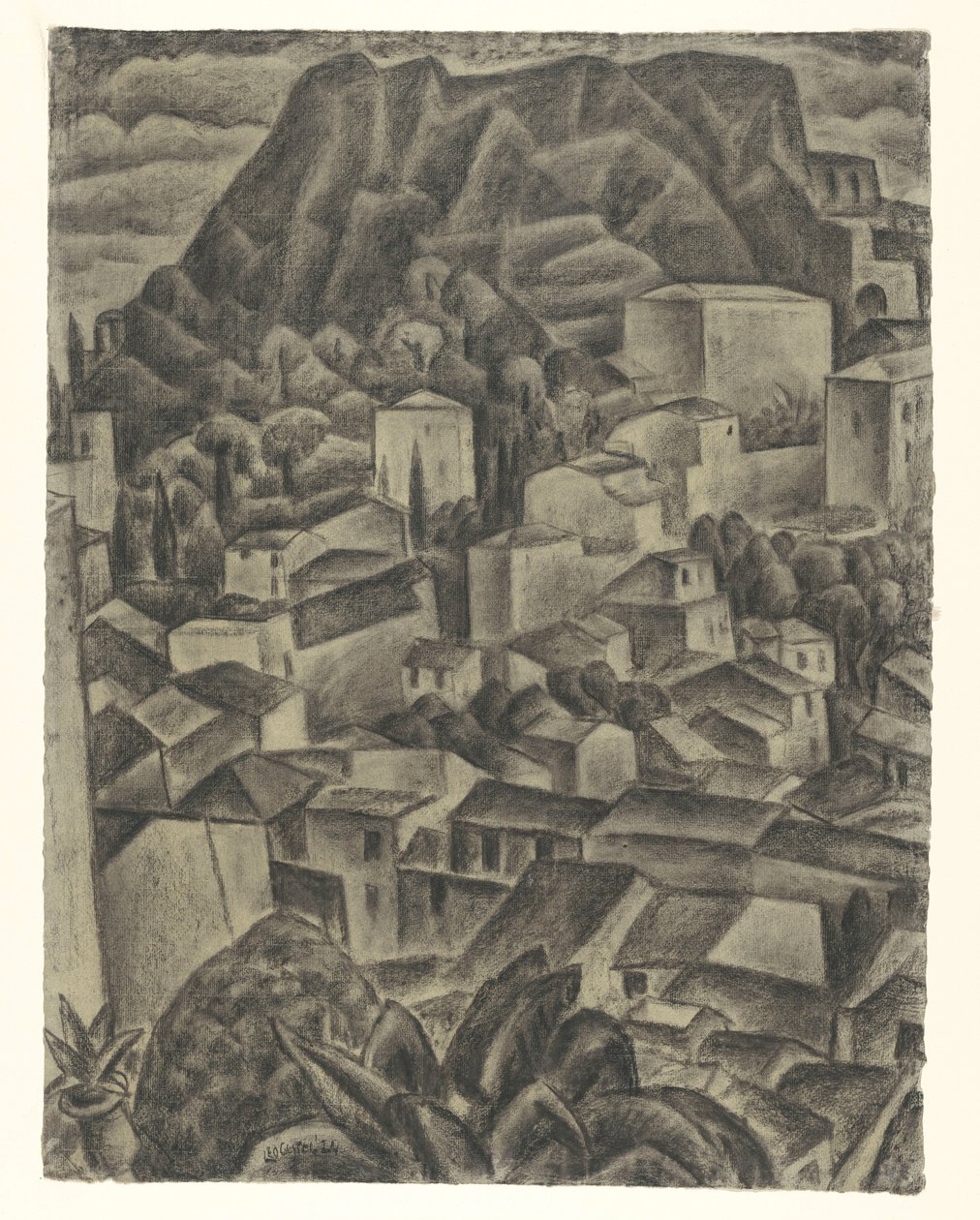İtalyan dağ köyü by Leo Gestel (signed by artist)