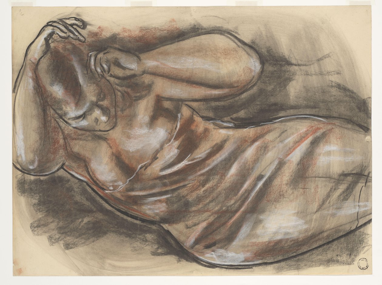 uzanmış çıplak (orijinal başlık) by Leo Gestel (signed by artist)