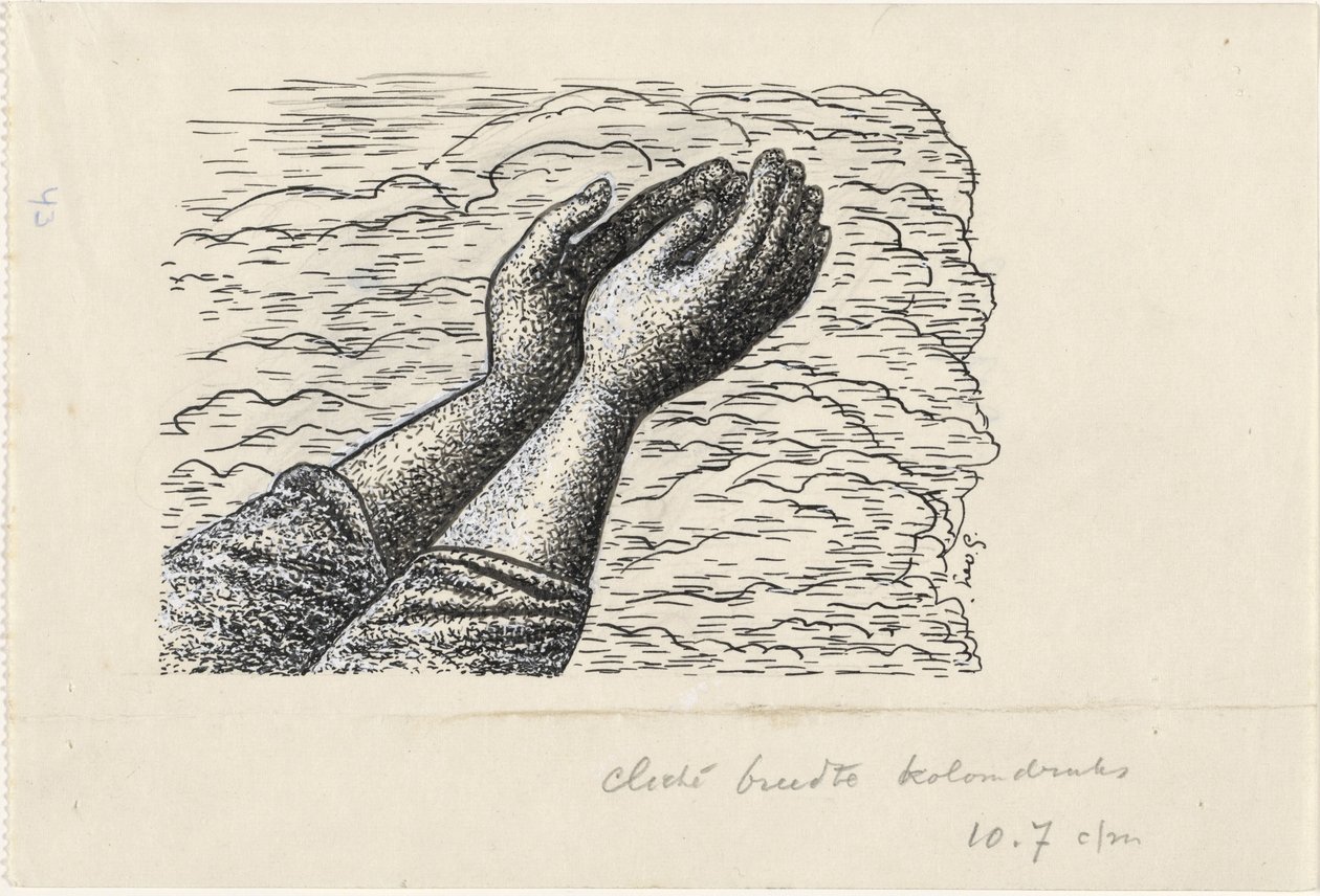 Bulutların önünde iki kaldırdı el by Leo Gestel (signed by artist)