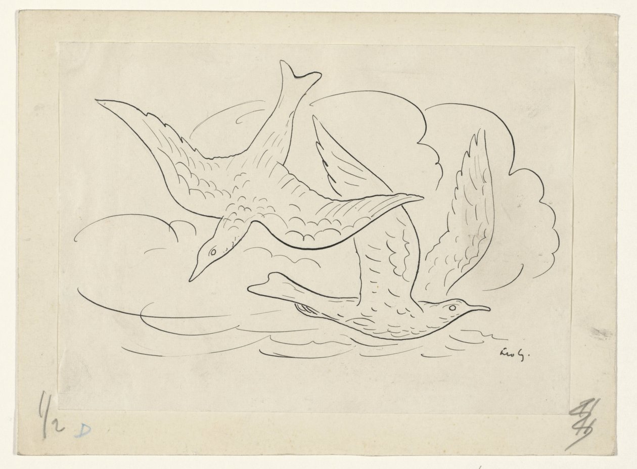 Iki kuş by Leo Gestel (signed by artist)