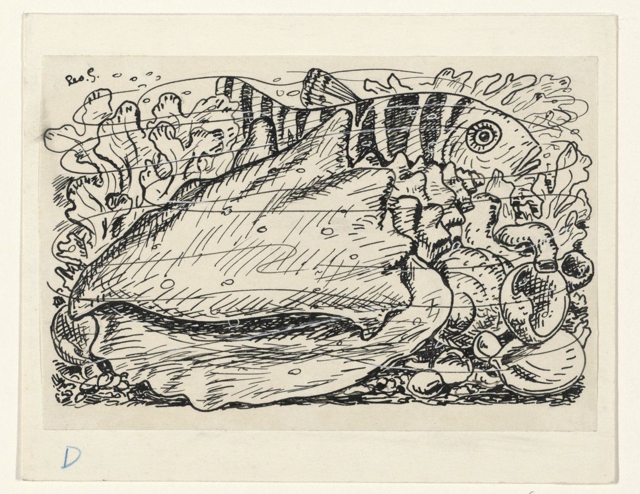 Suda balık ve kabuk by Leo Gestel (signed by artist)