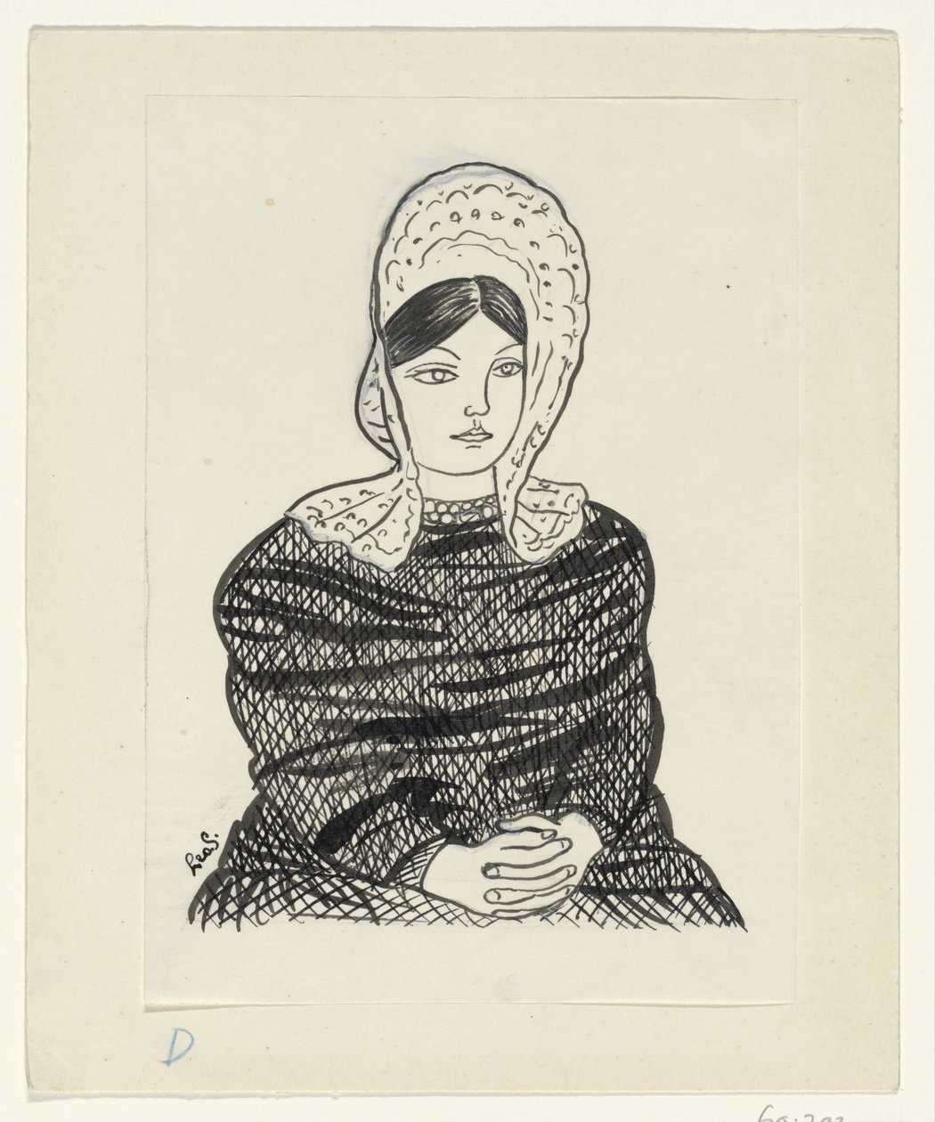 Geleneksel kostümlü kadın by Leo Gestel (signed by artist)