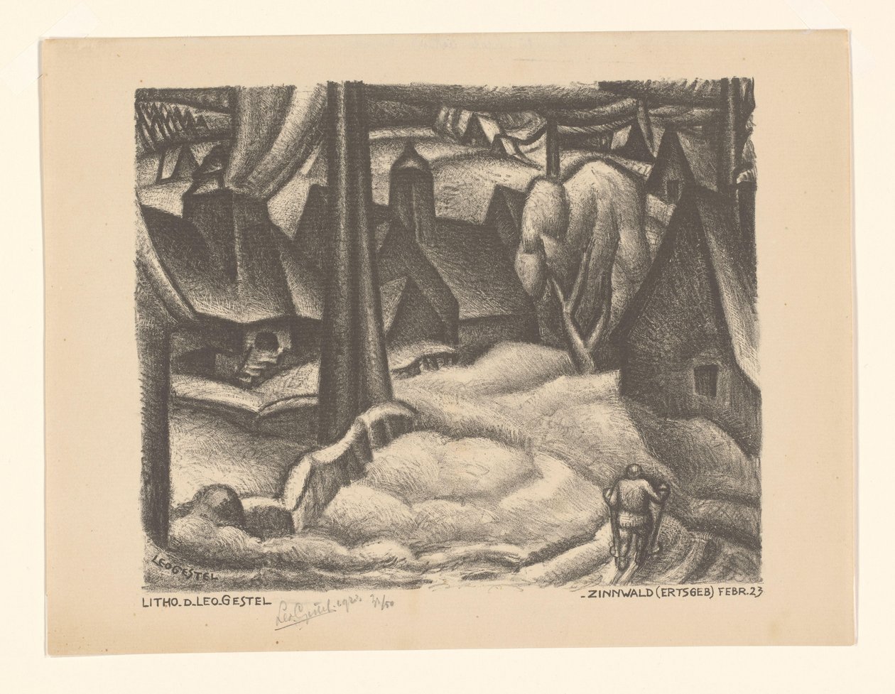 Zinnwald (Ertsgebergte) (nesne üzerindeki orijinal başlık) by Leo Gestel (signed by artist)