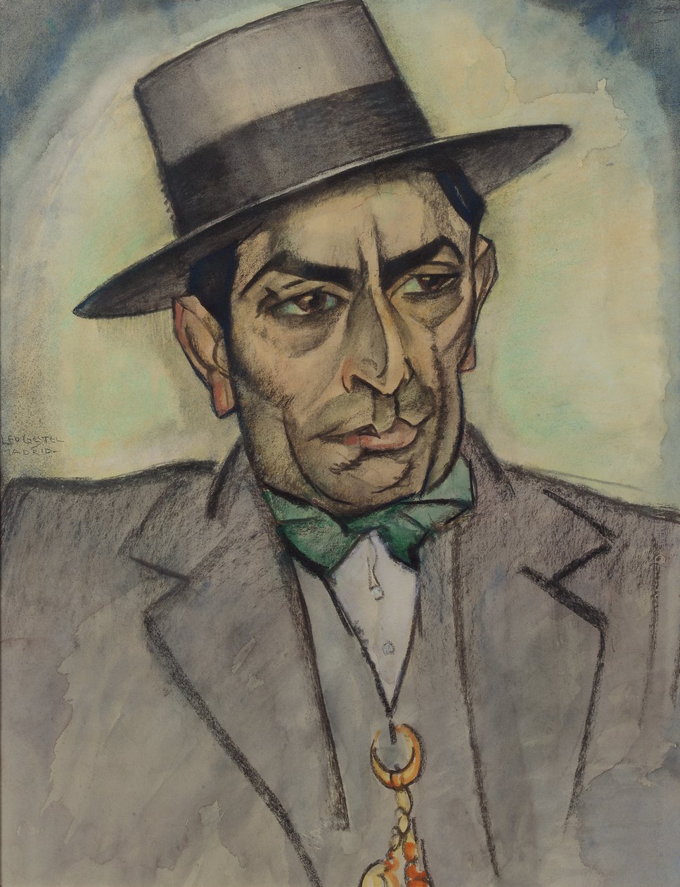İspanyol Kostümlü Bir Adam, c. 1914 (kağıt üzerine karakalem, pastel ve sulu boya) by Leo Gestel