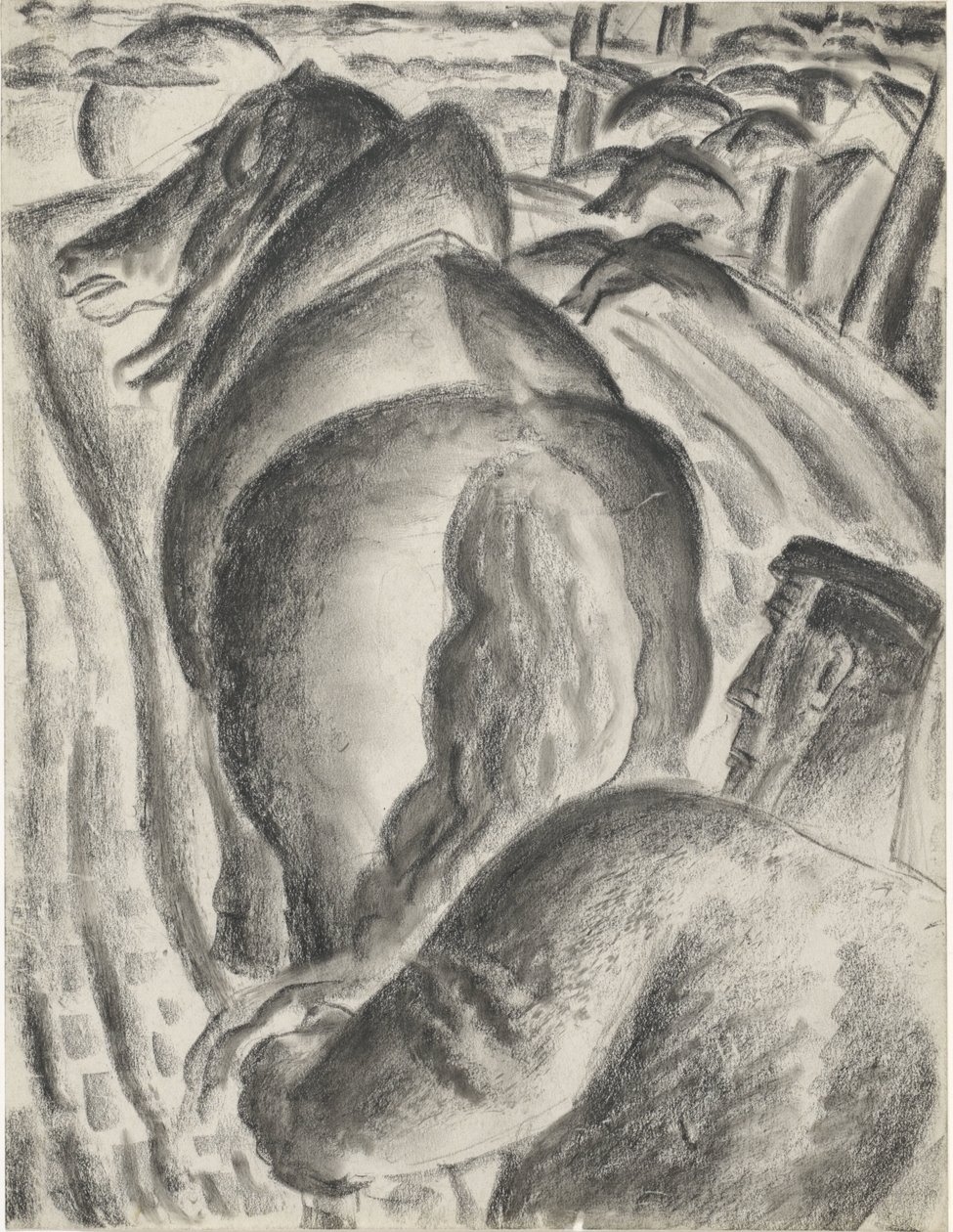 Pulluk ve taslak at ile çiftçi by Leo Gestel