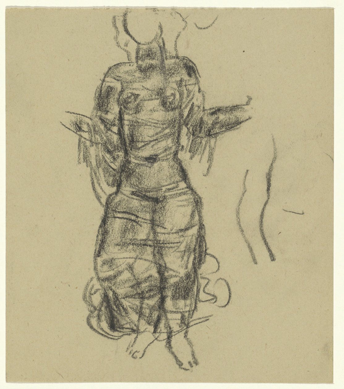 Şeffaf perdeler içinde dans eden kadın by Leo Gestel