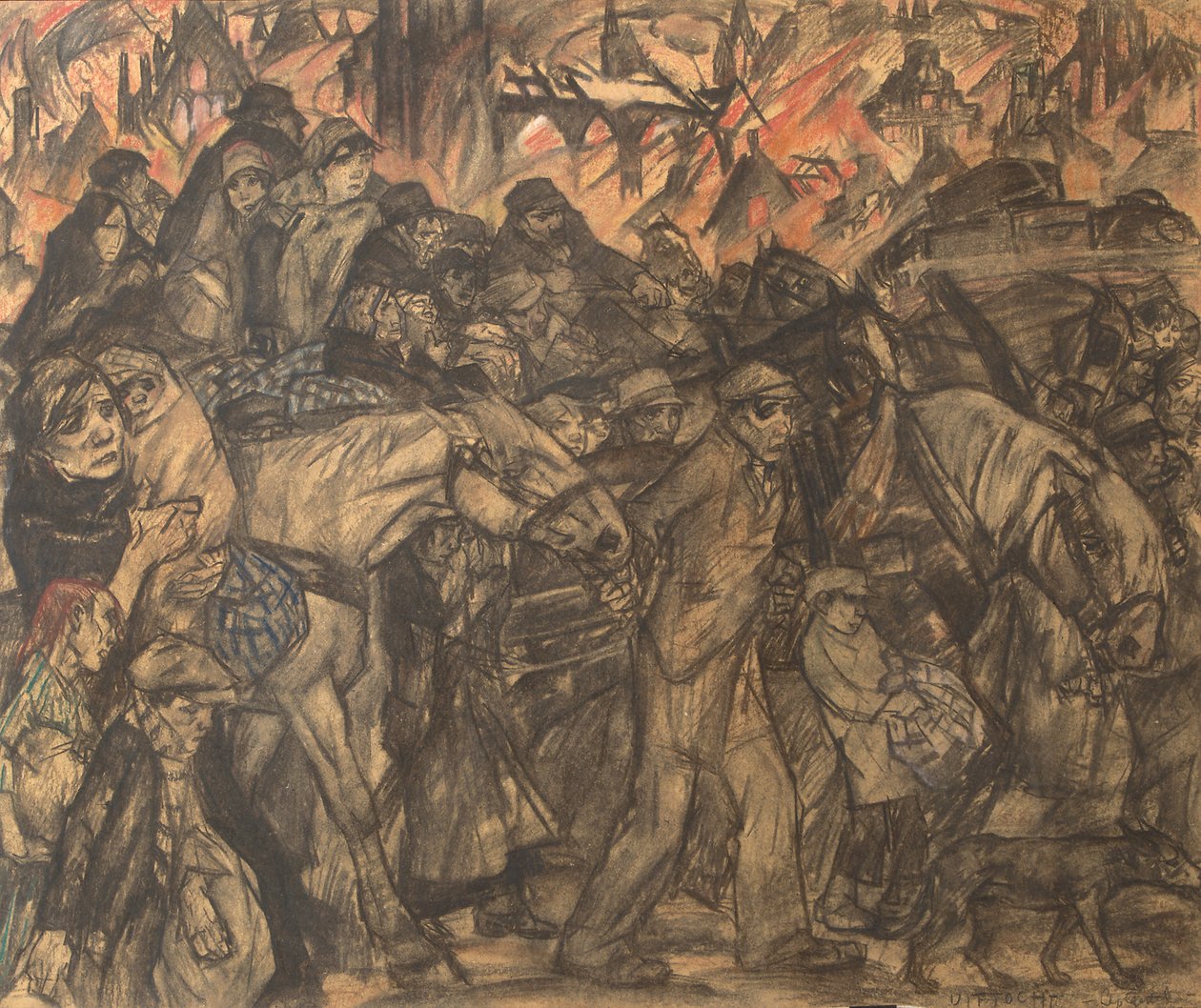 Exodus (kağıt üzerinde tebeşir ve pastel) by Leo Gestel
