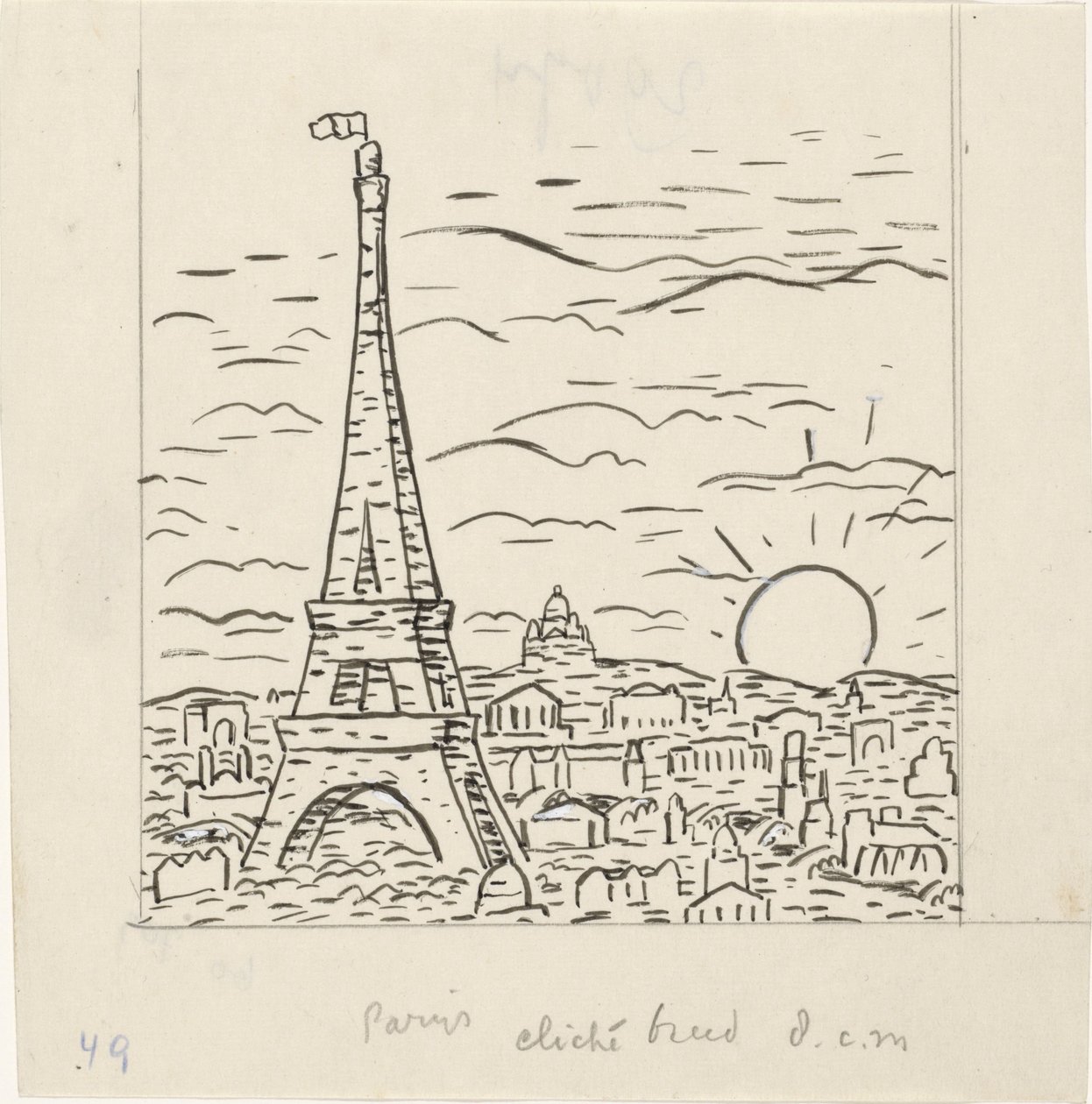 Paris'te Eyfel Kulesi manzarası by Leo Gestel
