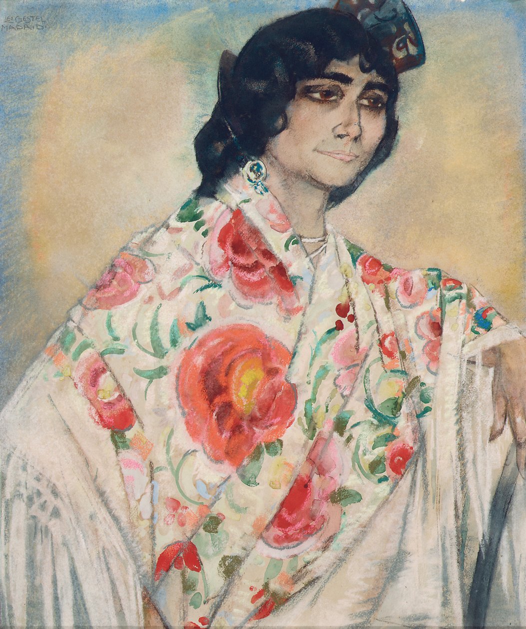 Gitana, c. 1914 (kağıt üzerine pastel ve sulu boya) by Leo Gestel