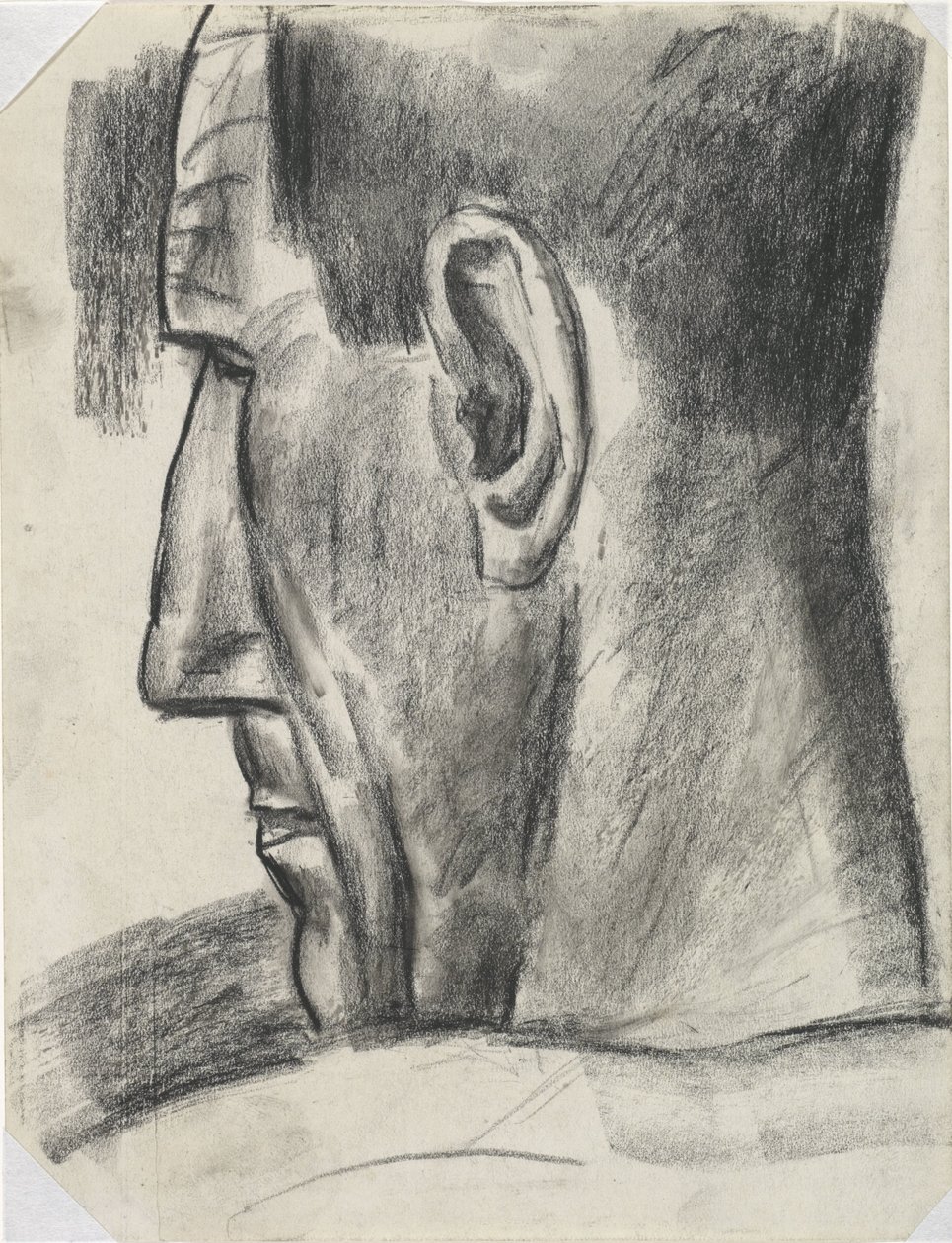Profilde arkadan görülen adamın başı Başlıksız by Leo Gestel