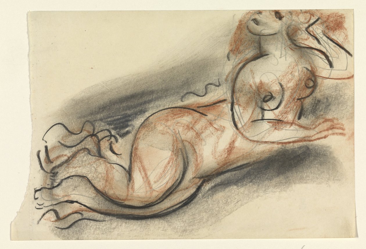 uzanmış çıplak kadın by Leo Gestel