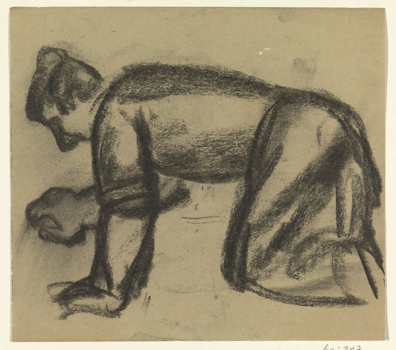 Adam eller ve dizler üzerinde by Leo Gestel