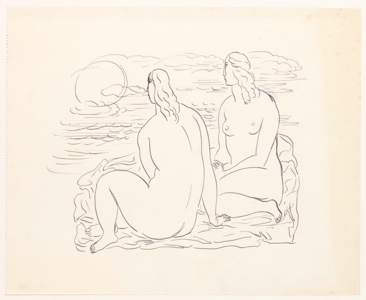 Sahilde iki çıplak kadın by Leo Gestel