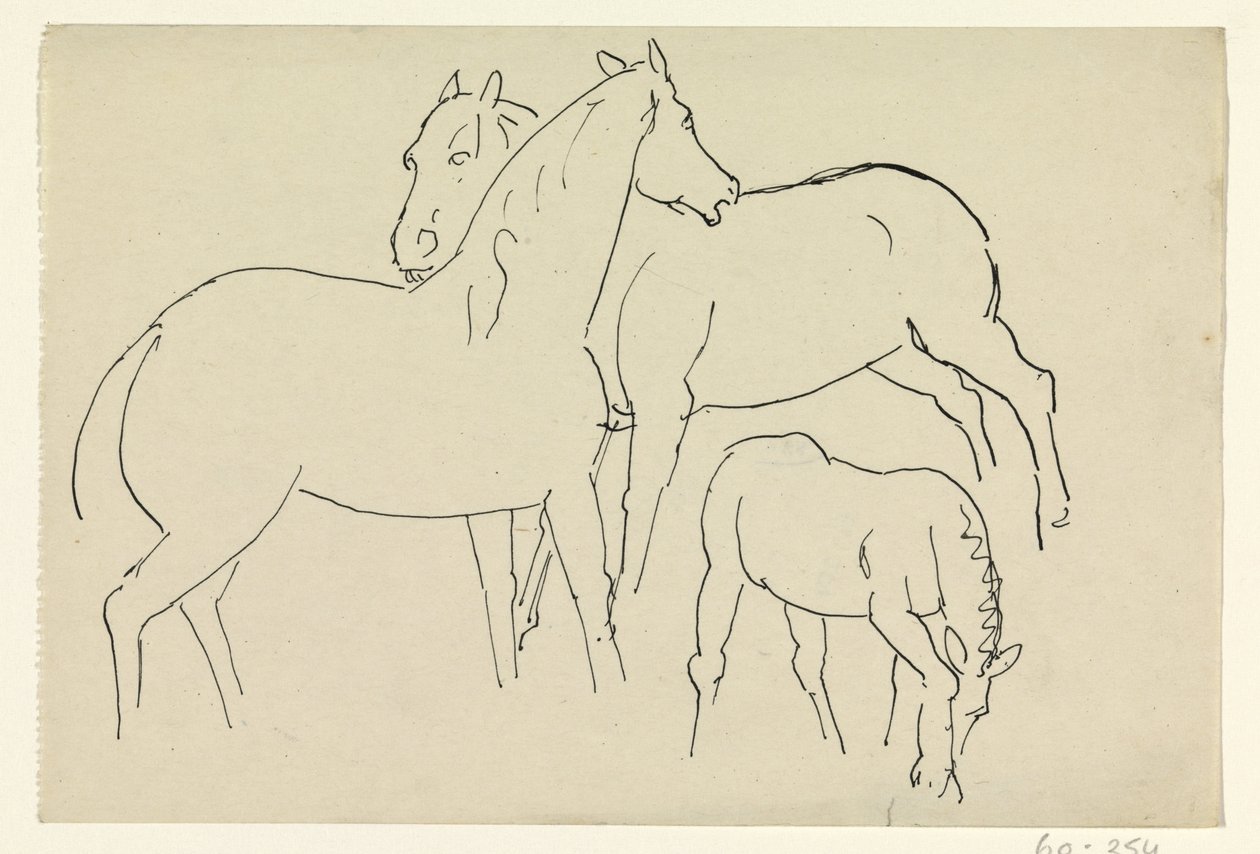 İki at ve bir tay by Leo Gestel